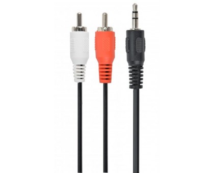 Аудіо-кабель Cablexpert CCA-458-2.5M, 3.5мм/2хRCA-тюльпан тато, довжина 2.5м., стерео