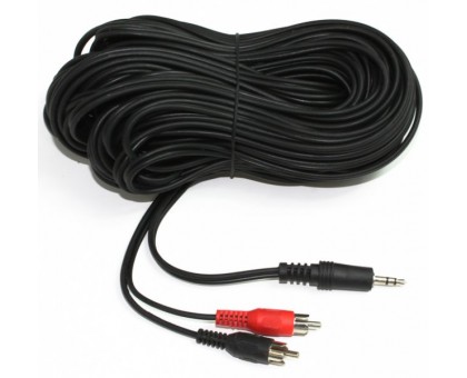 Аудіо-кабель Cablexpert CCA-458-20M, 3.5мм/2хRCA-тюльпан тато, довжина 20м., стерео