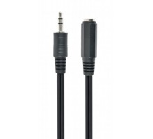 Аудіо-кабель Cablexpert CCA-423-5M,  3.5 мм. стерео папа/3.5мм стерео мама, довжина 5 м. чорного кольору