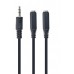 Аудіо-кабель Cablexpert CCA-415-0.1M, 3.5мм "папа"/2х3.5мм "мама", перехідник, довжина 10 cм., стерео, чорного кольору