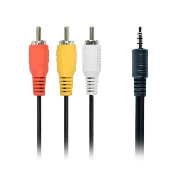 Кабель аудіо-відео Cablexpert CCA-4P2R-2M 3.5 jack (4pin) - 3RCA, 2 метра