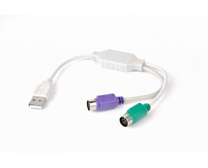 Перехідник Cablexpert UAPS12, USB А-папа/2х PS/2, 30 см кабель