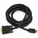 Кабель Cablexpert CC-HDMI-DVI-7.5MC, HDMI папа/DVI 18+1 пин (single-link) папа, позолочені коннектори