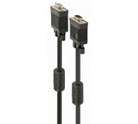 Удлинитель Cablexpert CC-PPVGAX-6B, премиум качество VGA HD15M папа /HD15F мама, двойно-экранированный, с 2-мя ферритами, 1,8 м, черный цвет