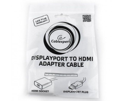 Адаптер-перехідник DisplayPort на HDMI Cablexpert A-DPM-HDMIF-002-W
