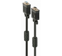 Удлинитель Cablexpert CC-PPVGAX-10-B, премиум качество, VGA HD15M папа /HD15F мама, двойно-экранированный, с 2-мя ферритами, 3 м, черный