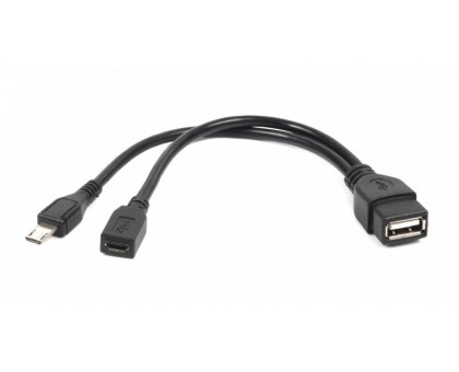 Кабель адаптер USB OTG Cablexpert A-OTG-AFBM-04 для устройств, AF - Micro BM, 0.15м.