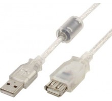 Подовжувач Cablexpert CCF-USB2-AMAF-TR-6, преміум якість USB 2.0 A-папа/A-мама, 1.8 м, з феритовою серцевиною