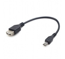 Кабель-адаптер USB OTG Cablexpert A-OTG-AFBM-03 для пристроїв, AF - Micro BM, 0.15 м.