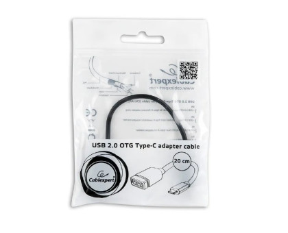 Кабель-адаптер USB OTG Cablexpert A-OTG-CMAF2-01 для пристроїв, AF - Type C, 0,20м