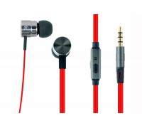Вакуумні навушники gmb audio MHS-EP-LHR з мікрофоном , металевий корпус, чорний колір