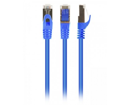 Патч корд Cablexpert PP6A-LSZHCU-B-0.5M, S/FTP, литий, 50u" штекер із фіксатором, 0.5 м, синій