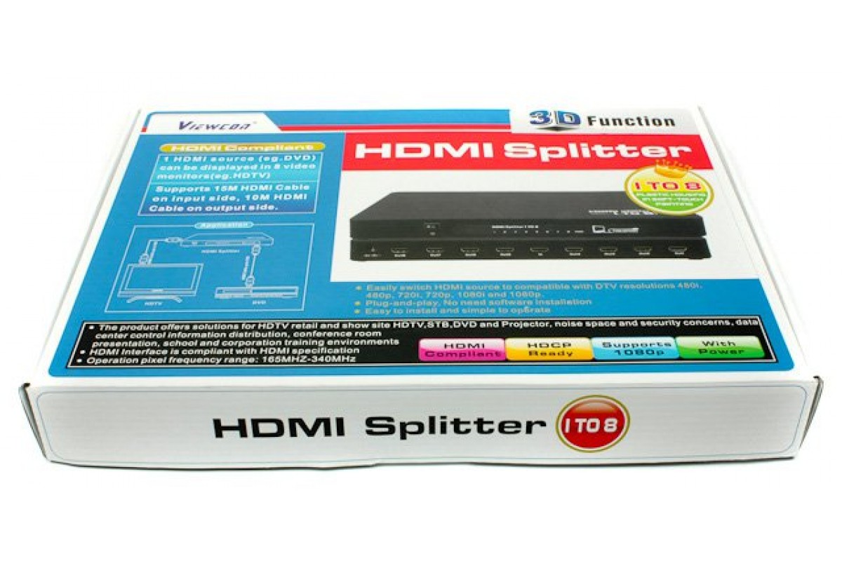Viewcon VE405 Розгалужувач HDMI, 8 портів, підтримка 3D придбати в ...