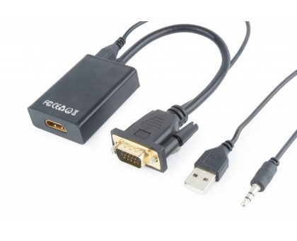 Перетворювач VGA відео в цифрового HDMI сигнал Cablexpert A-VGA-HDMI-01