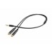 Аудіо-кабель Cablexpert CCA-417M, з 4-х контактної 3.5 мм вилки на дві 3.5 мм розетки (стерео аудіо + моно мікрофон)