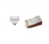 Коннектор Cablexpert LC-PTF-01/100, 8P8C, CAT-5e, FTP, со сквозными отверстиями, позолоченные контакты (100 шт.)