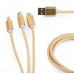 Зарядный кабель USB 3-в-1 Cablexpert CC-USB2-AM31-1M-G, AM-папа/Lightning/Micro/Type-C, 1.0м.