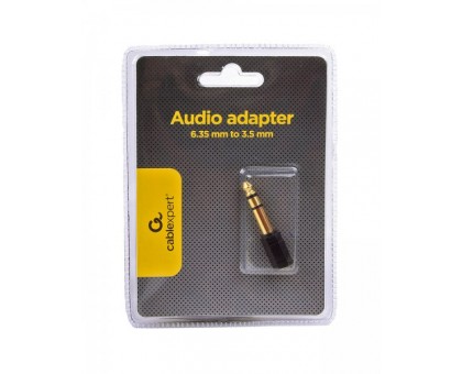 Адаптер Cablexpert A-6.35M-3.5F, аудио 6.35мм "папа"/аудио 3.5 мм "мама"