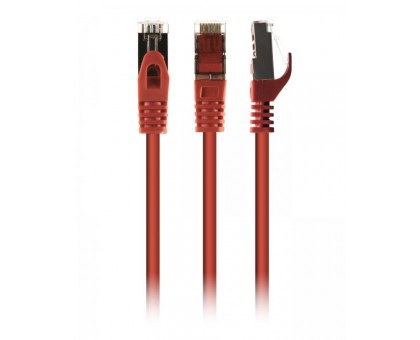 Патч корд Cablexpert PP6A-LSZHCU-R-2M, S/FTP, литий, 50u" штекер із фіксатором, 2 м, червоний