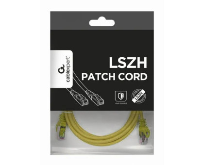 Патч корд Cablexpert PP6A-LSZHCU-Y-5M, S/FTP, литий, 50u" штекер із фіксатором, 5.0 м, жовтий