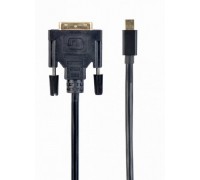 Кабель-перехідник Cablexpert CC-mDPM-DVIM-6, Mini DisplayPort вилка / DVI вилка, 1.8 м