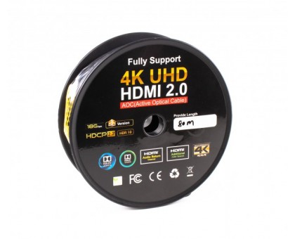 Кабель Cablexpert CCBP-HDMI-AOC-80M, HDMI V.2.0, вилка/вилка, с позолоченными контактами, 80 м