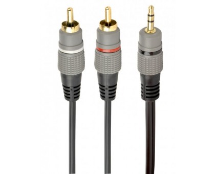 Аудіо-кабель Cablexpert CCA-352-10M, 3.5мм/2хRCA-тюльпан папа, довжина 10м., стерео