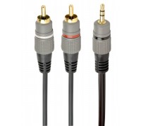 Аудіо-кабель Cablexpert CCA-352-5M, 3.5мм/2хRCA-тюльпан папа, довжина 5м., стерео