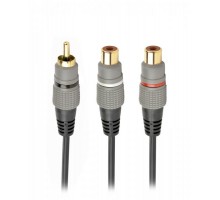 Аудіо-кабель Cablexpert CCAP-RCAM2F-0.2M, 1 RCA-тюльпан/2 x RCA-тюльпан, довжина 0.2 м.
