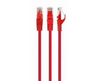 Патч корд Cablexpert PP6U-1M/R, UTP, категорія. 6, литий,  50u" штекер із фіксатором, 1 м, червоний