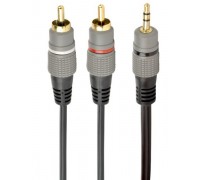 Аудио-кабель Cablexpert CCA-352-2,5M, 3.5мм/2хRCA-тюльпан папа, длина 2,5м., стерео