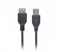 Подовжувач Cablexpert CC-USB2-AMAF-75CM/300-BK, USB 2.0 A-тато/A-мама, 0.75 м.