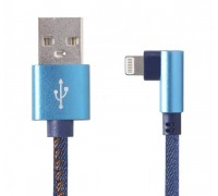 Кабель кутовий Cablexpert CC-USB2J-AMLML-1M-BL, USB 2.0 А-папа/Lightning, 1.0 м.