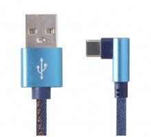 Кабель угловой Cablexpert CC-USB2J-AMCML-1M-BL, премиум качество USB 2.0 A-папа/C-папа,1м.