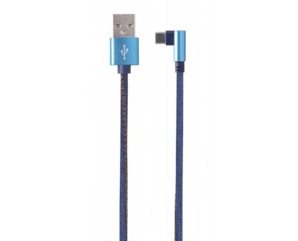 Кабель угловой Cablexpert CC-USB2J-AMCML-1M-BL, премиум качество USB 2.0 A-папа/C-папа,1м.
