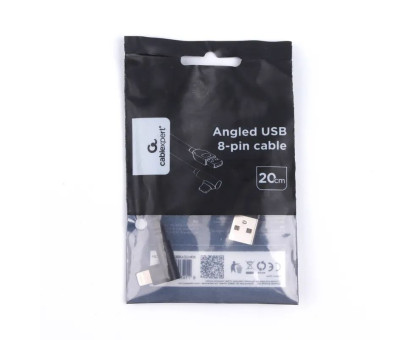 Кабель Cablexpert CC-USB2-AMLML-0.2M кутовий USB 2.0 AM-тато/Lightning, 0.2 м