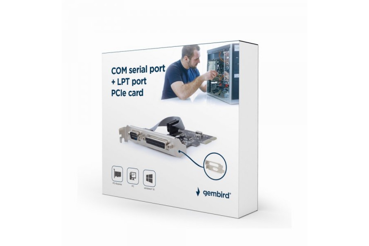 Gembird PEX-COMLPT-01 Карта розширення PCI-Express для COM-порту та LPT ...