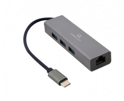 Адаптер Cablexpert A-CMU3-LAN-01, с USB Type-C на Gigabit Ethernet + хаб 3xUSB 3.1 Gen1