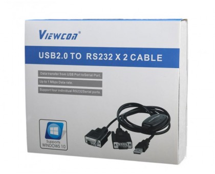 Кабель-переходник Viewcon VE591 USB 2.0 на 2 COM, 1 м