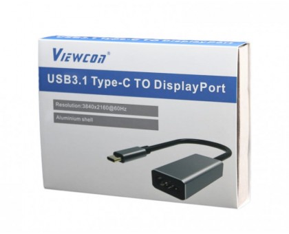 Адаптер-перехідник USB Type-C на DisplayPort Viewcon TE391