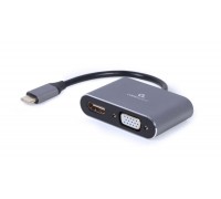 Адаптер-переходник USB-C на HDMI/VGA Cablexpert A-USB3C-HDMIVGA-01