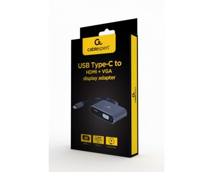 Адаптер-перехідник USB-C на HDMI/VGA Cablexpert A-USB3C-HDMIVGA-01