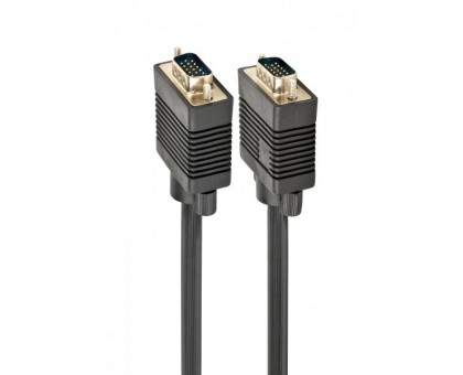 Кабель Cablexpert CCB-PPVGA-1.5M, премиум качество, VGA 3+9C HD15M папа /HD15M папа, двойно-экранированный, с 2-мя ферритами, 1,5 м, черный цвет