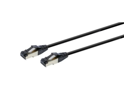Патч корд Cablexpert PP8-LSZHCU-BK-0.25M, S/FTP, литий, 50u" штекер із фіксатором, 0,25 м, чорний