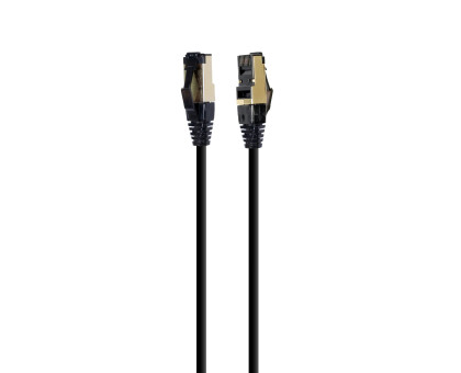 Патч корд Cablexpert PP8-LSZHCU-BK-3M, S/FTP, литий, 50u" штекер із фіксатором, 3 м, чорний
