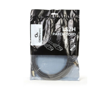 Патч корд Cablexpert PP8-LSZHCU-BK-3M, S/FTP, литий, 50u" штекер із фіксатором, 3 м, чорний