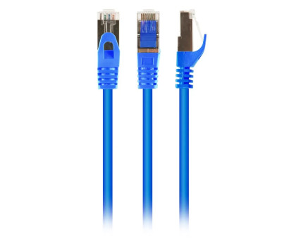 Патч корд Cablexpert PP6A-LSZHCU-B-2M, S/FTP, литий, 50u" штекер із фіксатором, 2 м, синій