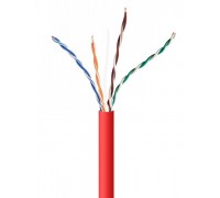 Свитая пара,Cablexpert UPC-5004E-SOL-R, CAT5e, одножильная, алюминий под медью (CCA с AWG24), неэкранированная, красный, 305 м