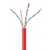 Звита пара,Cablexpert UPC-5004E-SOL-R, CAT5e, одножильна, алюміній під міддю (CCA з AWG24), неекранована, червоний, 305 м