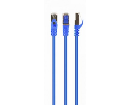 Патч корд Cablexpert PP6A-LSZHCU-B-5M, S/FTP, литой, 50u" штекер с фиксатором, 5м, синий